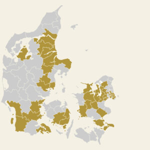 Danmarkskort viser, hvilke kommuner, der hjar en borgerrådgiver. - og dem, der ikke har